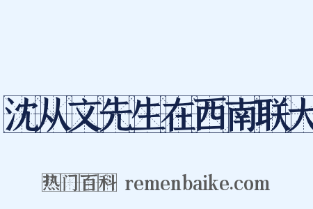 沈从文先生在西南联大是什么意思的图片